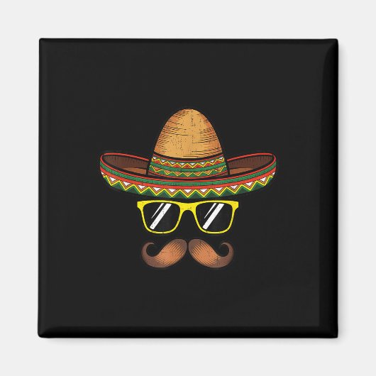 Funny Cinco de Mayo Funny Sombrero Hut mit Sungl Magnet (Vorne)