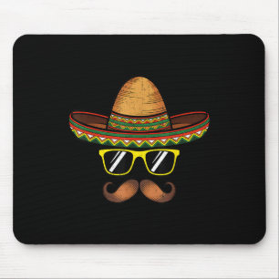 Funny Cinco de Mayo Funny Sombrero Hut mit Sungl Mousepad