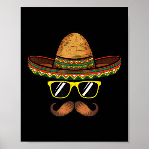 Funny Cinco de Mayo Funny Sombrero Hut mit Sungl Poster