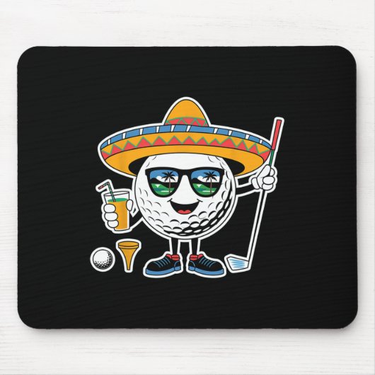 Funny Cinco De Mayo Golf Buble mit Sombrero Margar Mousepad (Vorne)