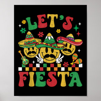 Funny Cinco De Mayo Groovy Lasse Fiesta Smile Men  Poster