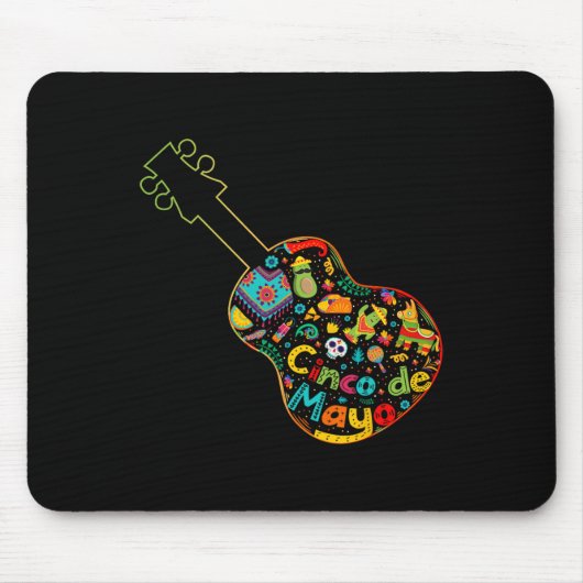 Funny Cinco De Mayo Guitar Fiesta Mexican Cinco De Mousepad (Vorne)