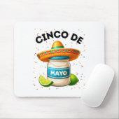 Funny Cinco De Mayo Mayonnaise Jar Fiesta Men Wome Mousepad (Mit Mouse)