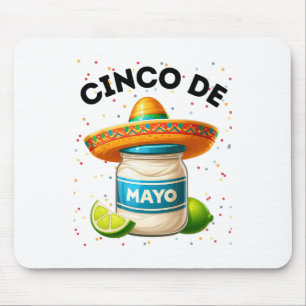 Funny Cinco De Mayo Mayonnaise Jar Fiesta Men Wome Mousepad