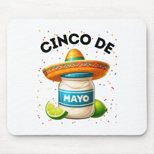 Funny Cinco De Mayo Mayonnaise Jar Fiesta Men Wome Mousepad (Vorne)