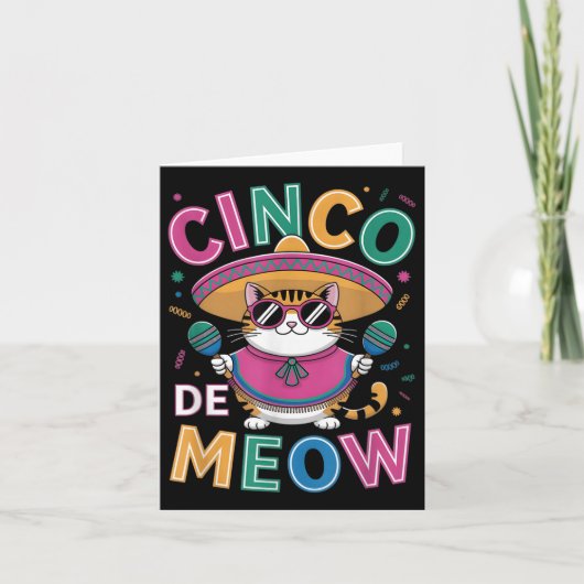Funny Cinco de Mayo Mexican Cat with Sombrero Men Karte (Vorderseite)