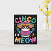 Funny Cinco de Mayo Mexican Cat with Sombrero Men Karte (Gelbe Blume)