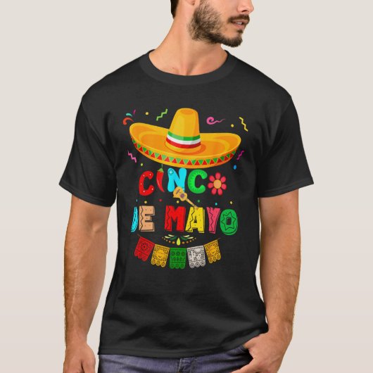 Funny Cinco De Mayo Mexican Guitar Cactus for Men T-Shirt (Vorderseite)