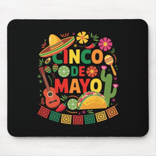 Funny Cinco De Mayo Mexican Sombrero Hat Männer Fr Mousepad (Vorne)