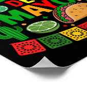 Funny Cinco De Mayo Mexican Sombrero Hat Männer Fr Poster (Ecke)
