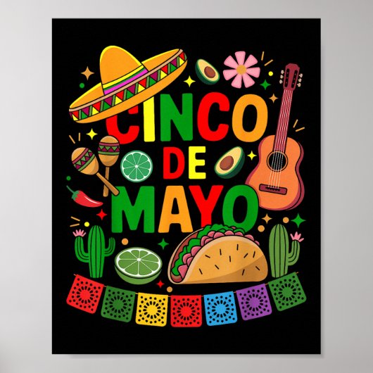 Funny Cinco De Mayo Mexican Sombrero Hat Männer Fr Poster (Vorne)