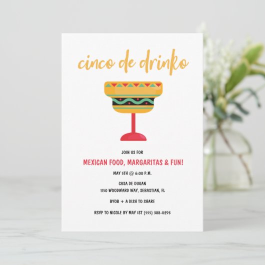 Funny Cinco de Mayo Party Einladung (Stehend Vorderseite)