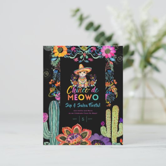 Funny Cinco De Mayo Sip und Salsa Cat FIESTA (Stehend Vorderseite)