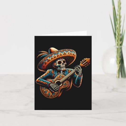 Funny Cinco De Mayo Skeleton Skull Fiesta Sombrero Karte (Vorderseite)
