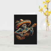 Funny Cinco De Mayo Skeleton Skull Fiesta Sombrero Karte (Gelbe Blume)
