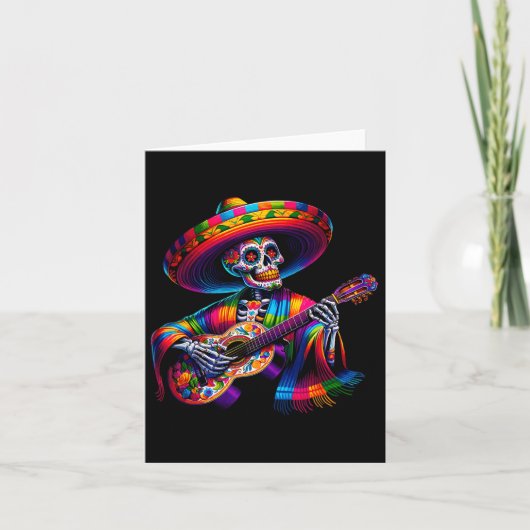 Funny Cinco De Mayo Skeleton Skull Fiesta Sombrero Karte (Vorderseite)