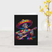 Funny Cinco De Mayo Skeleton Skull Fiesta Sombrero Karte (Gelbe Blume)
