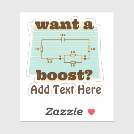 Funny Circuit Engineer Wanna Boost Hinzufügen TEXT Aufkleber (Blatt)