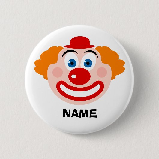 Funny Circus Clown Knöpfe mit individuelle Name Button (Vorderseite)