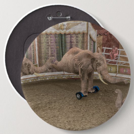 Funny Circus Elephants Button (Vorne & Hinten)