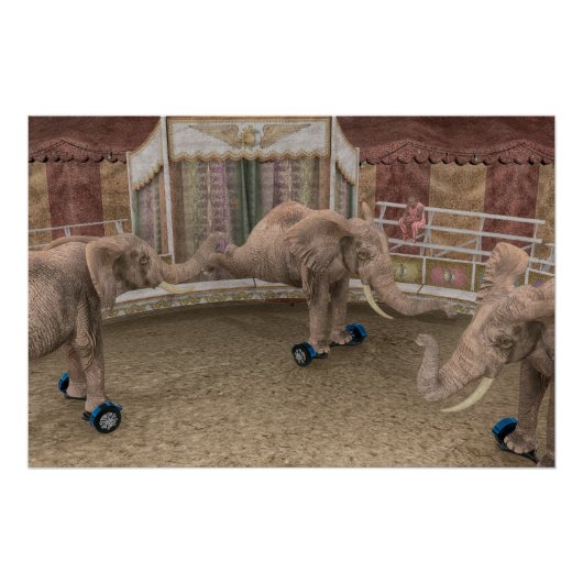 Funny Circus Elephants Poster (Vorderseite)