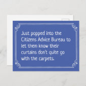 Funny Citizens Advice Bureau Joke Postkarte (Vorne/Hinten)