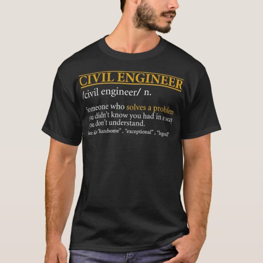 Funny CIVIL ENGINEER definition Birthday or Christ T-Shirt (Vorderseite)