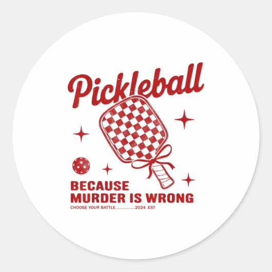 Funny Ckle Ball Outfit Women, Retro Ckleball Dink  Runder Aufkleber (Vorderseite)