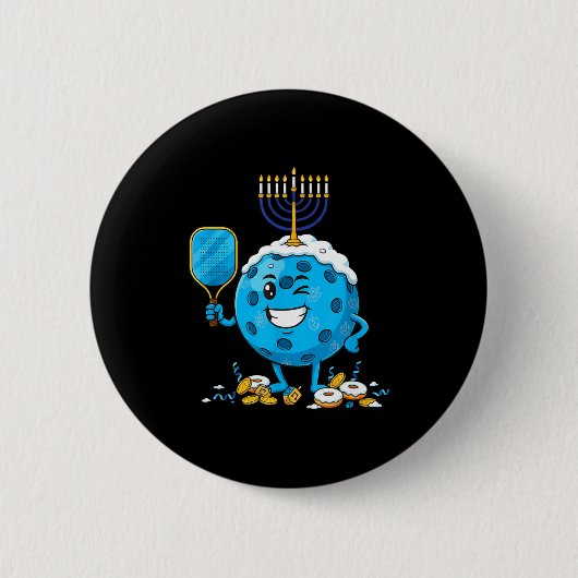 Funny Ckleball Dreidel Menorah Hanukkah Kids Women Button (Vorderseite)