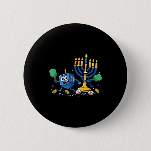 Funny Ckleball Dreidel Menorah Hanukkah Kids Women Button (Vorderseite)