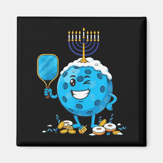 Funny Ckleball Dreidel Menorah Hanukkah Kids Women Magnet (Vorne)
