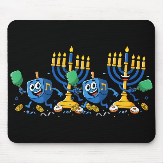 Funny Ckleball Dreidel Menorah Hanukkah Kids Women Mousepad (Vorne)