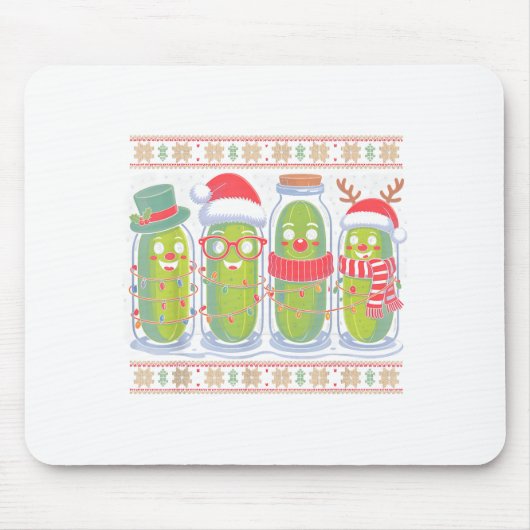 Funny Ckles Christmas Lights Santa Hat Xmas Ugly S Mousepad (Vorne)