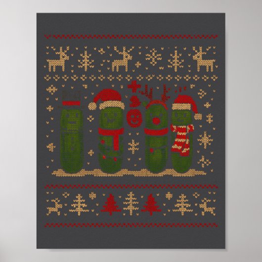 Funny Ckles Christmas Lights Santa Hat Xmas Ugly S Poster (Vorne)