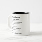 Funny Claims Adjuster Definition Zweifarbige Tasse (Vorderseite Links)