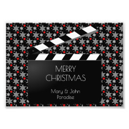 Funny Clapperboard Filmfestival Schwarz-weiß Red Fotodruck