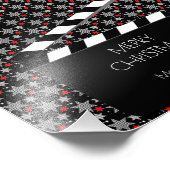 Funny Clapperboard Filmfestival Schwarz-weiß Red Fotodruck (Ecke)