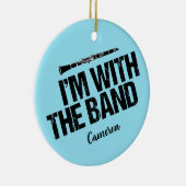 Funny Clarinet Player Blue Custom Christmas Keramik Ornament (Rechts)