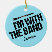 Funny Clarinet Player Blue Custom Christmas Keramik Ornament (Vorne)