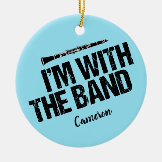 Funny Clarinet Player Blue Custom Christmas Keramik Ornament (Vorne)