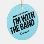 Funny Clarinet Player Blue Custom Christmas Keramik Ornament (Links)