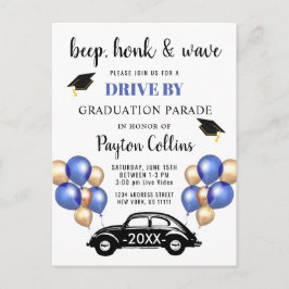 Funny Class of 2024 DRIVE BY Graduation Party Postkarte