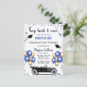 Funny Class of 2024 DRIVE BY Graduation Party Postkarte (Stehend Vorderseite)