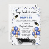 Funny Class of 2024 DRIVE BY Graduation Party Postkarte (Vorne/Hinten)