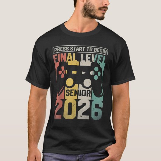 Funny Class Of 2026 Gamer Senior 2026 Designs T-Shirt (Vorderseite)