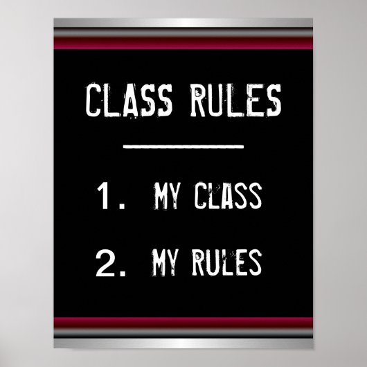 Funny Class Rules Poster (Vorne)