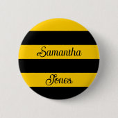 Funny Classic Bumble Bee Stripes Striptester Button (Vorderseite)