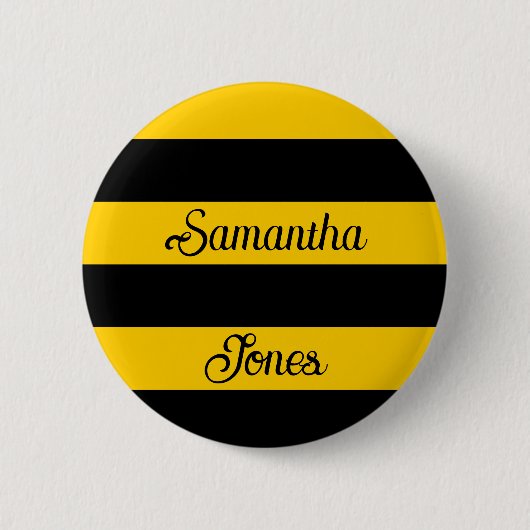 Funny Classic Bumble Bee Stripes Striptester Button (Vorderseite)