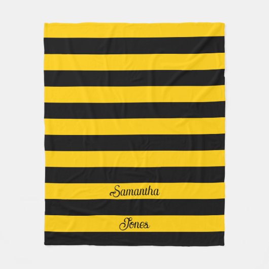 Funny Classic Bumble Bee Stripes Striptester Fleecedecke (Vorderseite)
