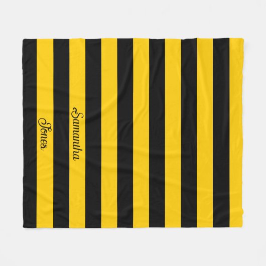 Funny Classic Bumble Bee Stripes Striptester Fleecedecke (Vorderseite (Horizontal))